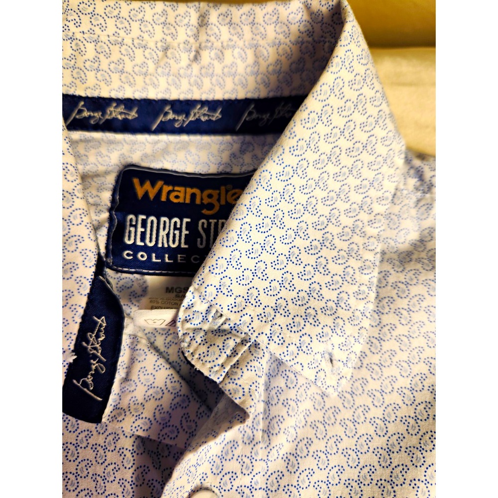 Wrangler George Strait Men's M Blue/White Paisley L/S Button-Up